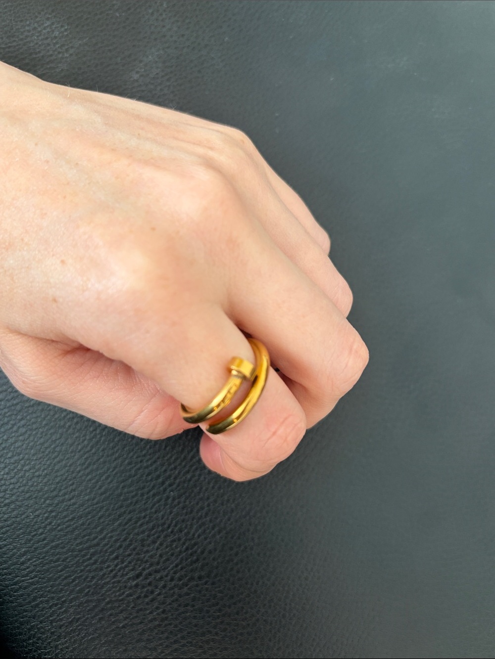 Gold Double-Band Twisted Ring - Women Jewelry
